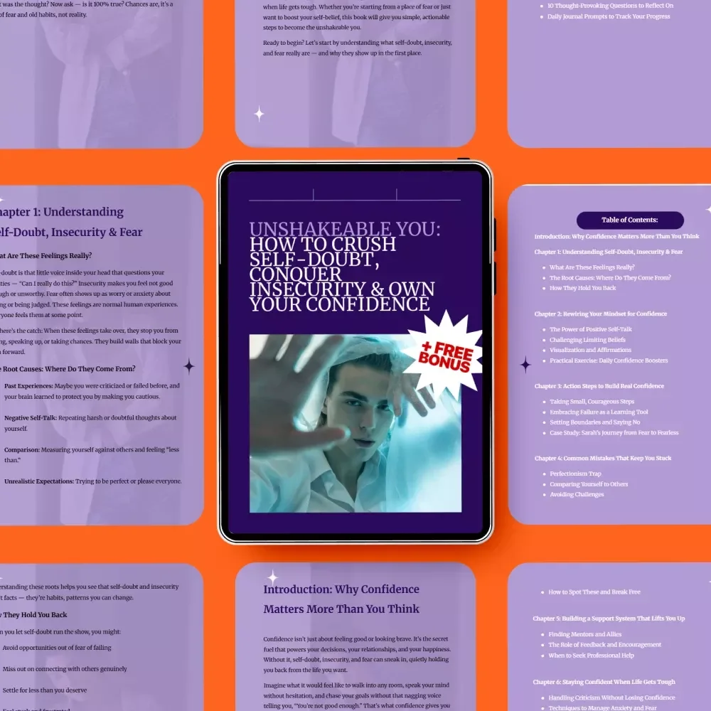 Unshakeable You: How to Crush Self-Doubt, Conquer Insecurity & Own Your Confidence | Confidence Building Guide, Self-Doubt Workbook, Personal Growth eBook, Mindset & Self-Esteem Digital Download