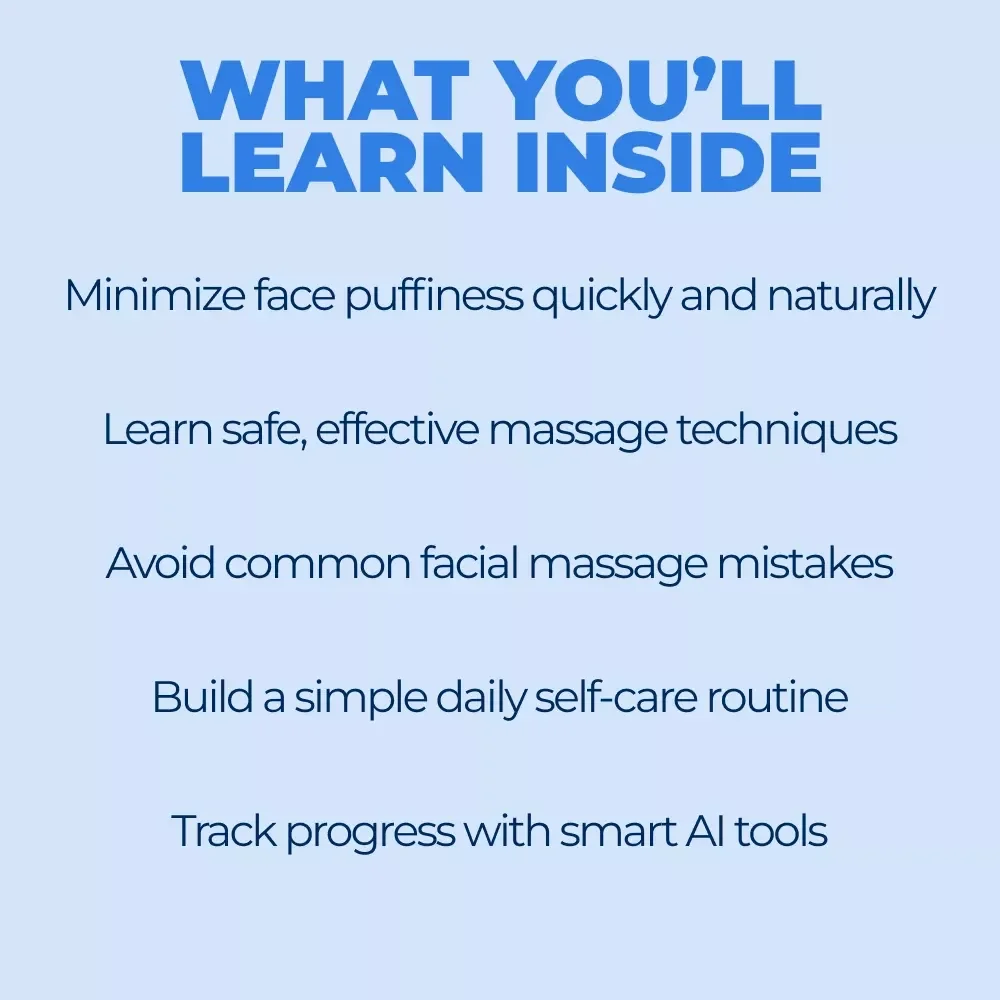 How to Reduce Face Puffiness with Massage | Face Puffiness Reduction Massage Guide | Lymphatic Drainage, Gua Sha & AI Tools Digital Download