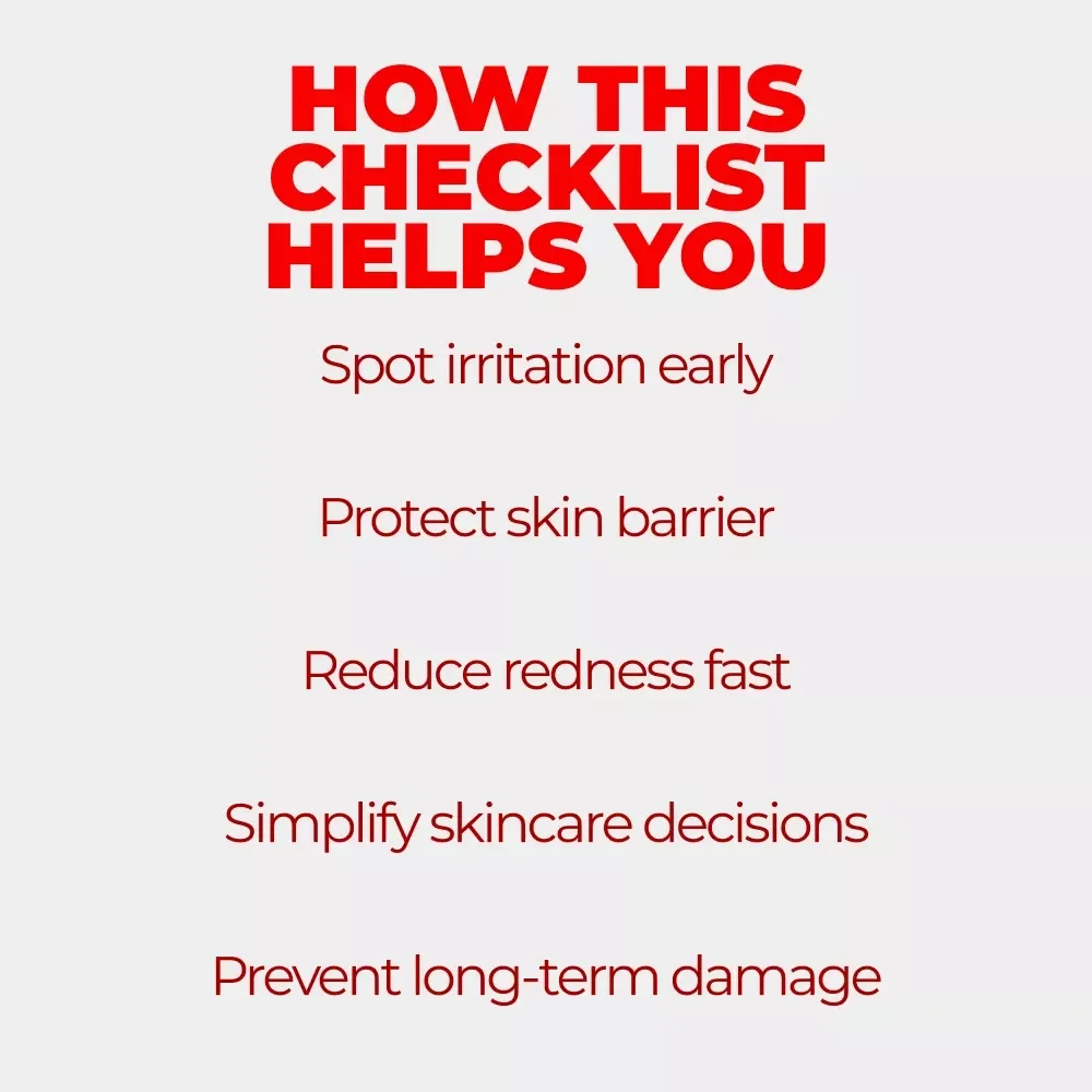 The Over-Exfoliation Checklist | Skin Barrier Care Guide & Over Exfoliation Signs on Skin | Printable Skincare Self-Check
