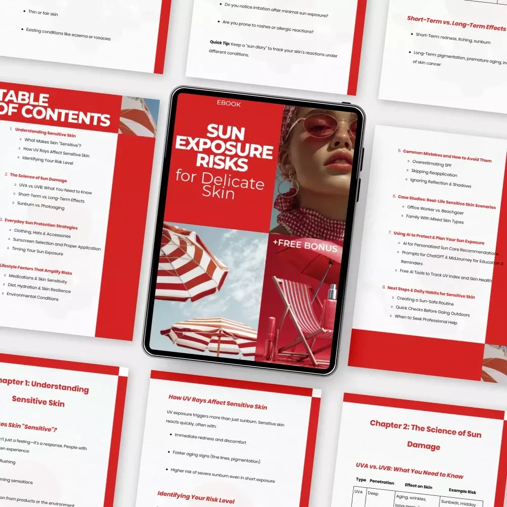 Sun Exposure Risks for Delicate Skin | Sensitive Skin Survival Guide eBook | Daily UV Protection & Sun Safety Checklist