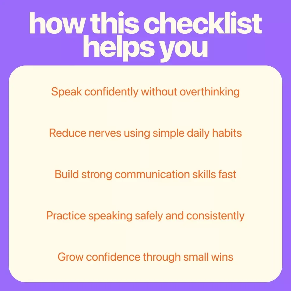 Speak Boldly: Your Confidence Kickstart Checklist | Confidence Checklist for Speaking Up, Self-Confidence Building Guide, Public Speaking & Communication Skills Digital Download