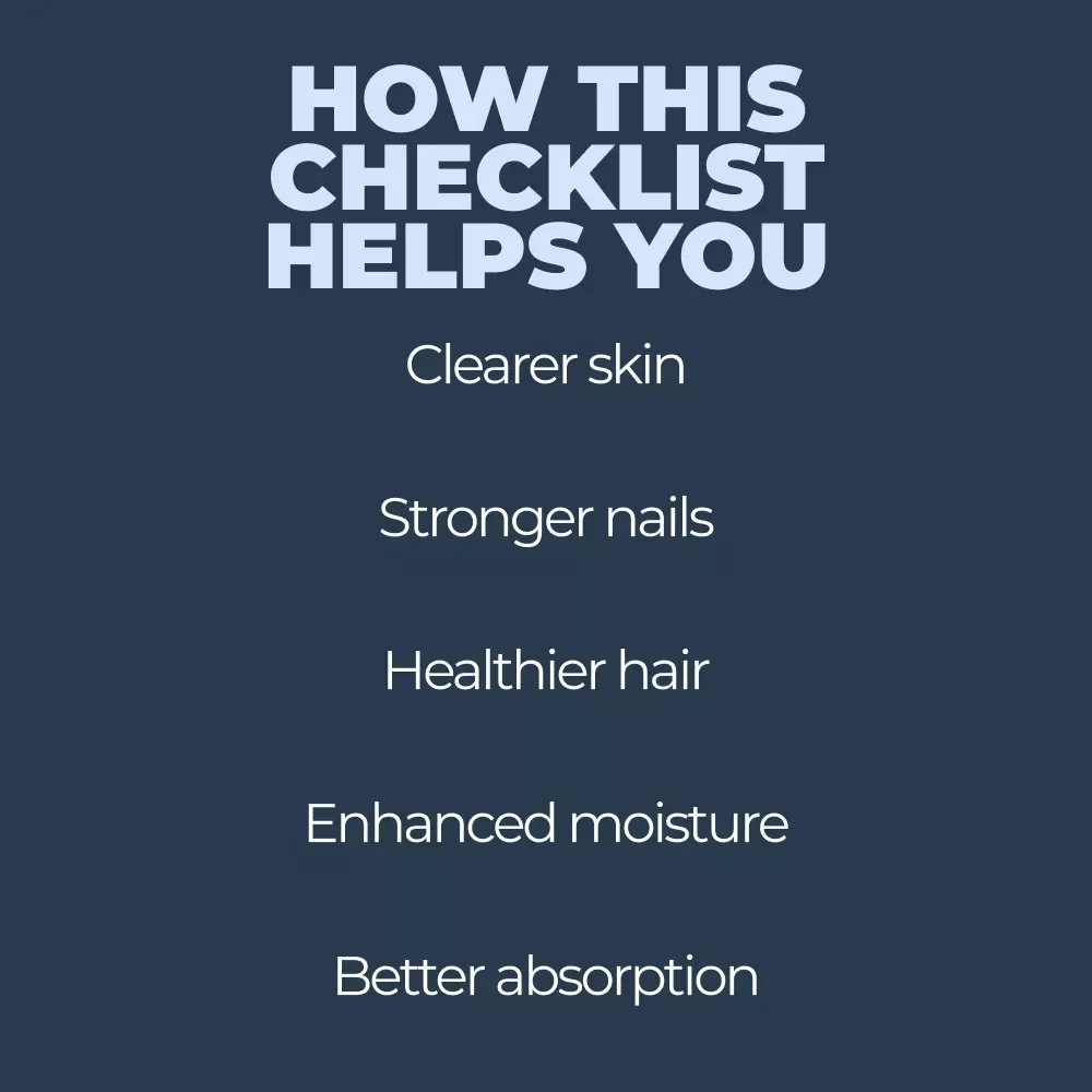 Vitamin Booster Plan for Skin, Hair & Nails – Ultimate Checklist for Radiant Skin & Healthy Hair