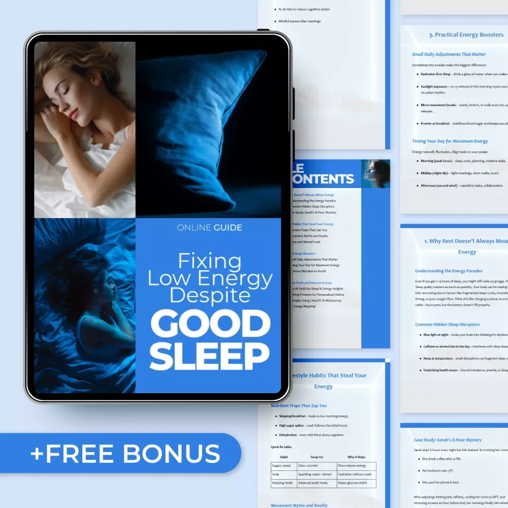 Fixing Low Energy Despite Good Sleep | Digital Guide to Boost Energy, Beat Fatigue, Sleep Better & Feel Energized Daily