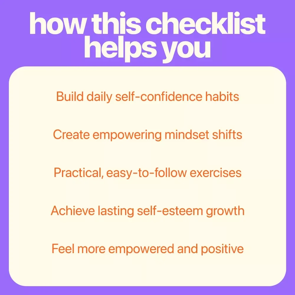 Confidence Recharge Checklist: 12 Fun & Powerful Ways to Boost Your Self-Esteem