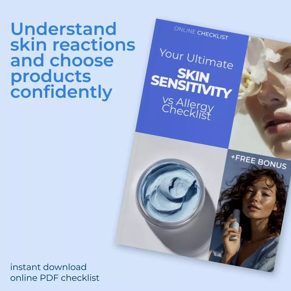 Your Ultimate Skin Sensitivity vs Allergy Checklist – Easy Digital Checklist to Understand Skin Reactions, Identify Triggers, and Shop Skincare Smarter