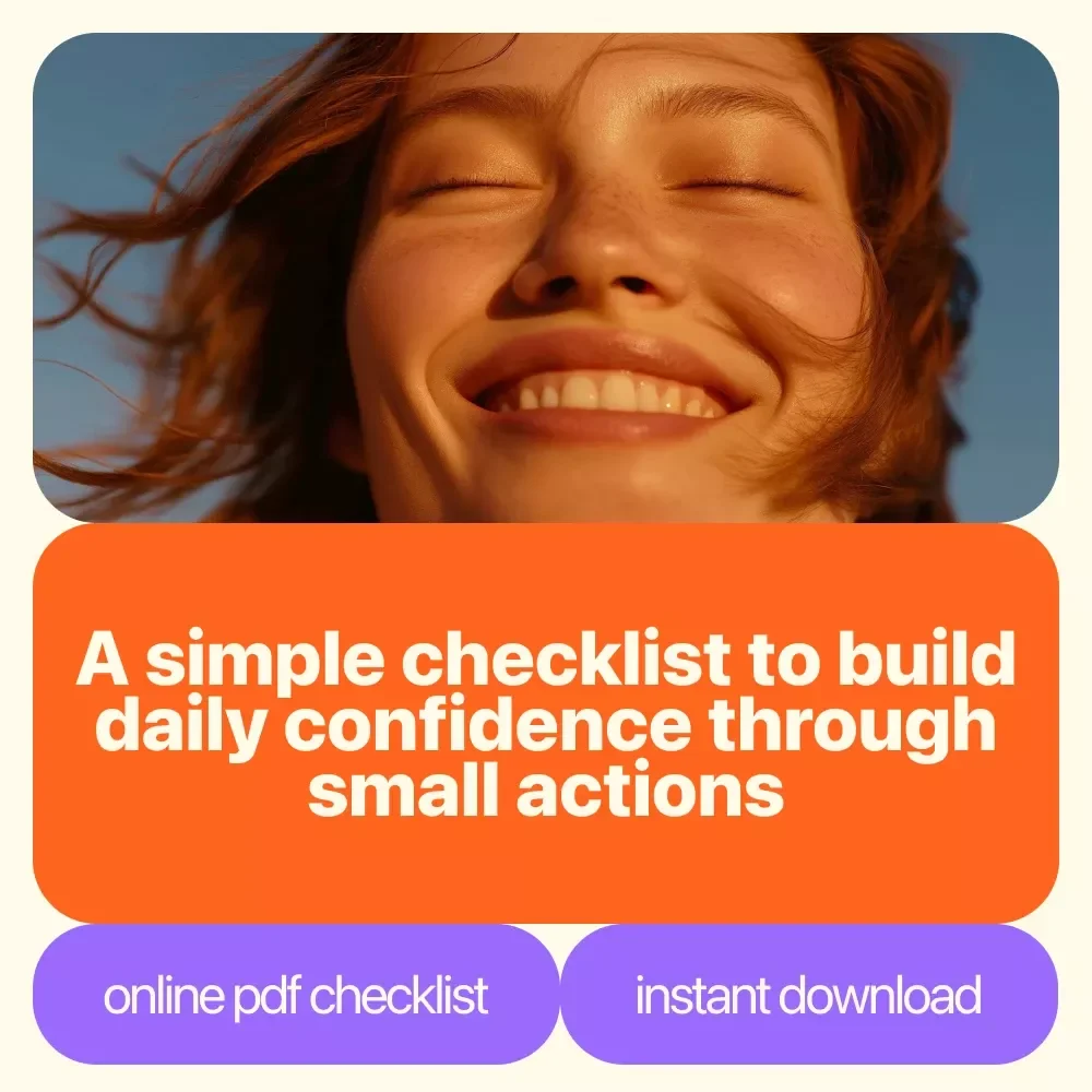 The Confident You Checklist: 10 Simple Steps to Build Unshakable Confidence | Printable Confidence Checklist Guide for How to Build Confidence in Adults