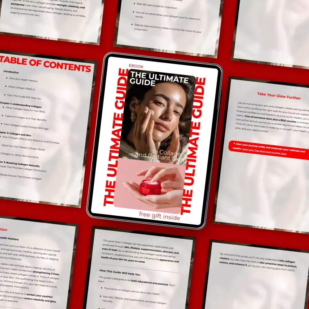 The Ultimate Guide to Collagen and Radiant Skin – Science-Backed eBook on Collagen Intake Effects on Skin, Natural Beauty & Anti-Aging