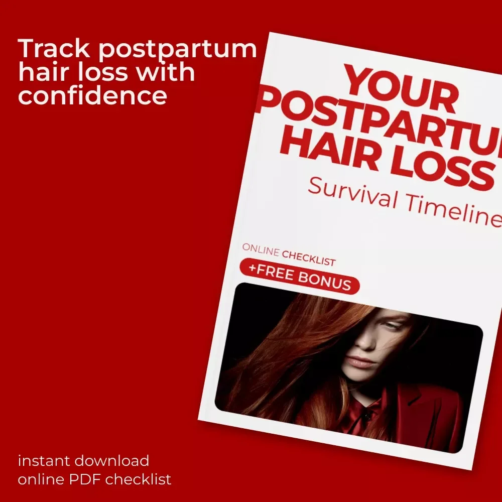 Your Postpartum Hair Loss Survival Timeline | Postpartum Hair Loss Timing Checklist | New Mom Hair Shedding & Regrowth Tracker