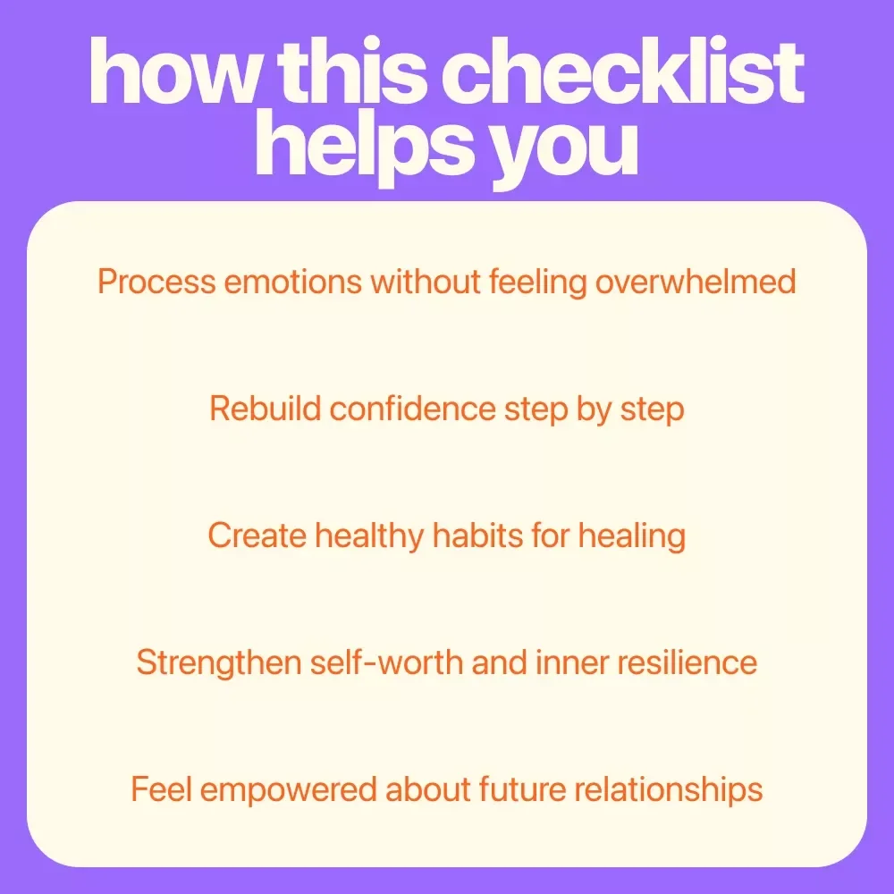 Confidence Reboot Checklist: Your Step-by-Step Guide to Rising Strong After a Breakup | Digital Download Self-Love & Healing Checklist