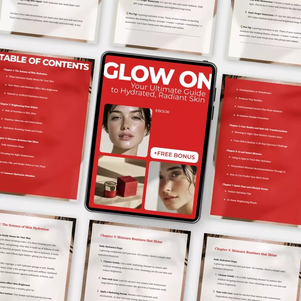 Glow On: Your Ultimate Guide to Hydrated, Radiant Skin – Digital eBook on Hydration and Skin Brightness, Smart Skincare Routines, Nutrition, AI Beauty Tools