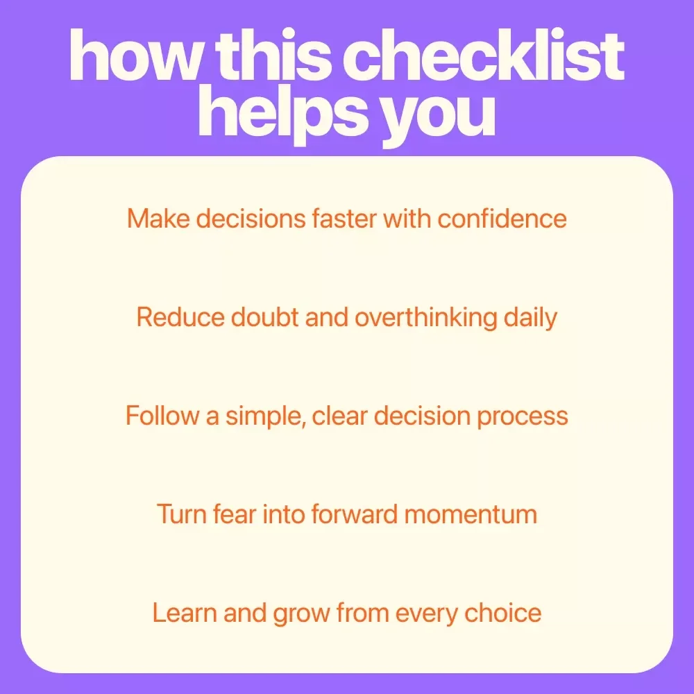 Confidence in Decision Making: Your Action-Packed Checklist for Bold Choices | Printable Decision Making Guide, Confidence Checklist, Self Growth Tool, Instant Download