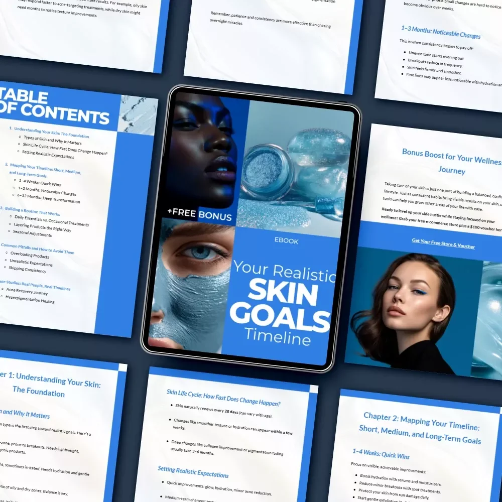 Your Realistic Skin Goals Timeline | Digital Skincare ebook | skin goals realistic timeline Guide