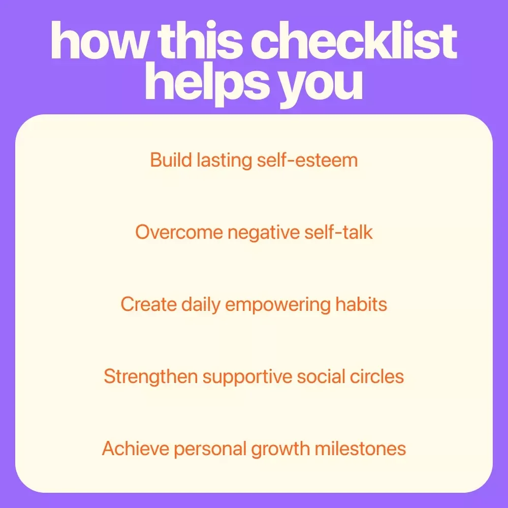 The Confidence Kickstart Checklist: 10 Fun Steps to Boost Your Self-Esteem - Printable PDF Download