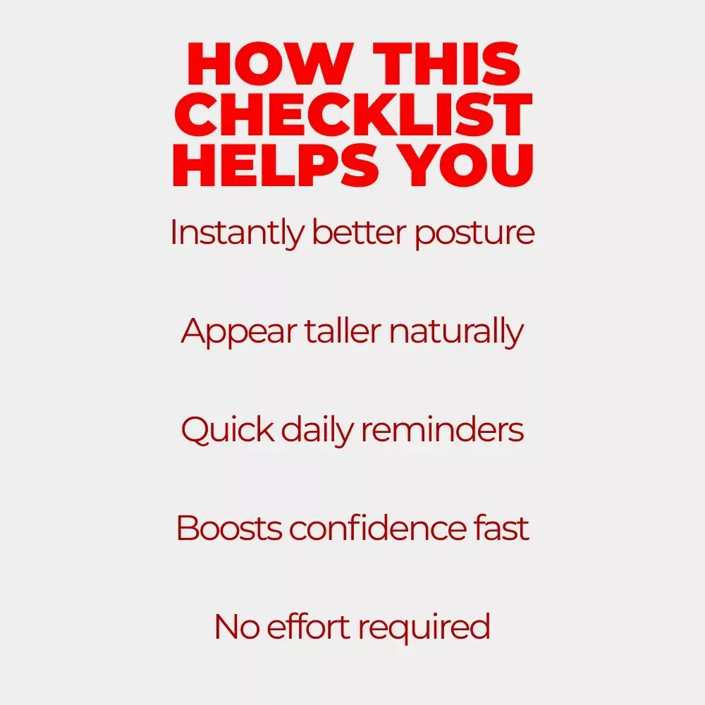 Playful Checklist for Looking Instantly Taller – Easy Daily Posture Guide, Confidence Boost, posture fixes that make you look taller
