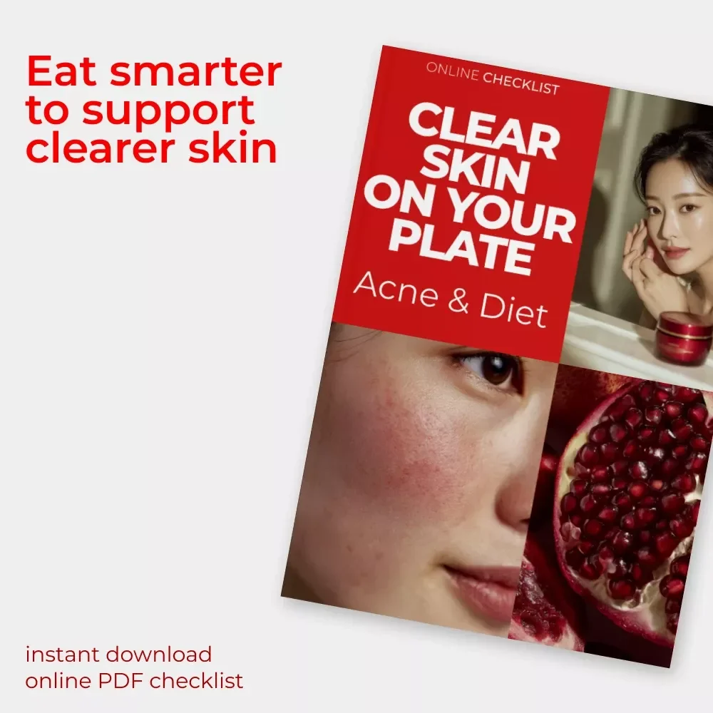 Clear Skin on Your Plate: Acne & Diet | Printable Checklist for Understanding the Acne and Diet Connection | Simple Food Tracking Guide for Clearer Skin