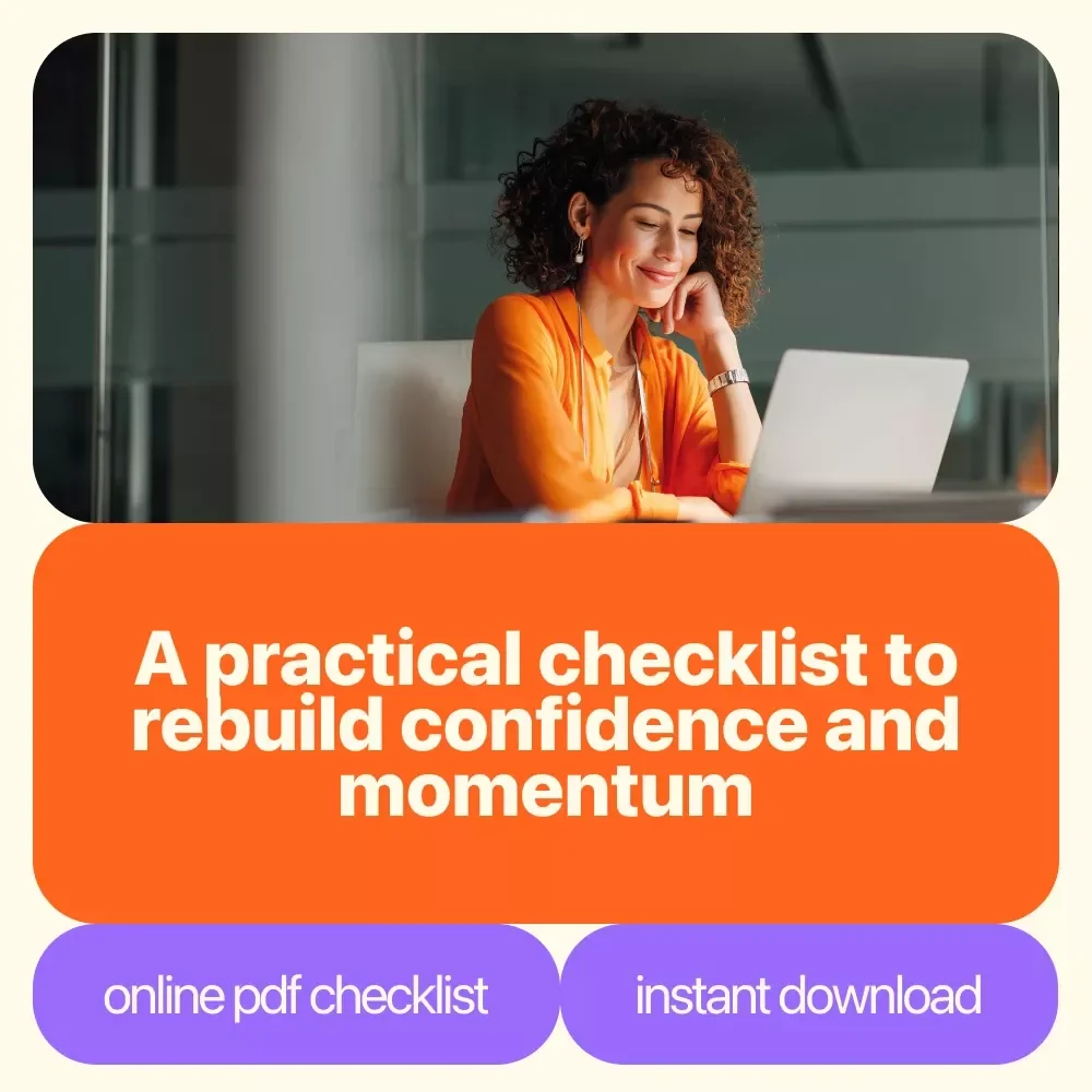 Bounce Back Bold: Your Confidence Comeback Checklist | How to Regain Your Confidence at Work | Printable Career Mindset Reset