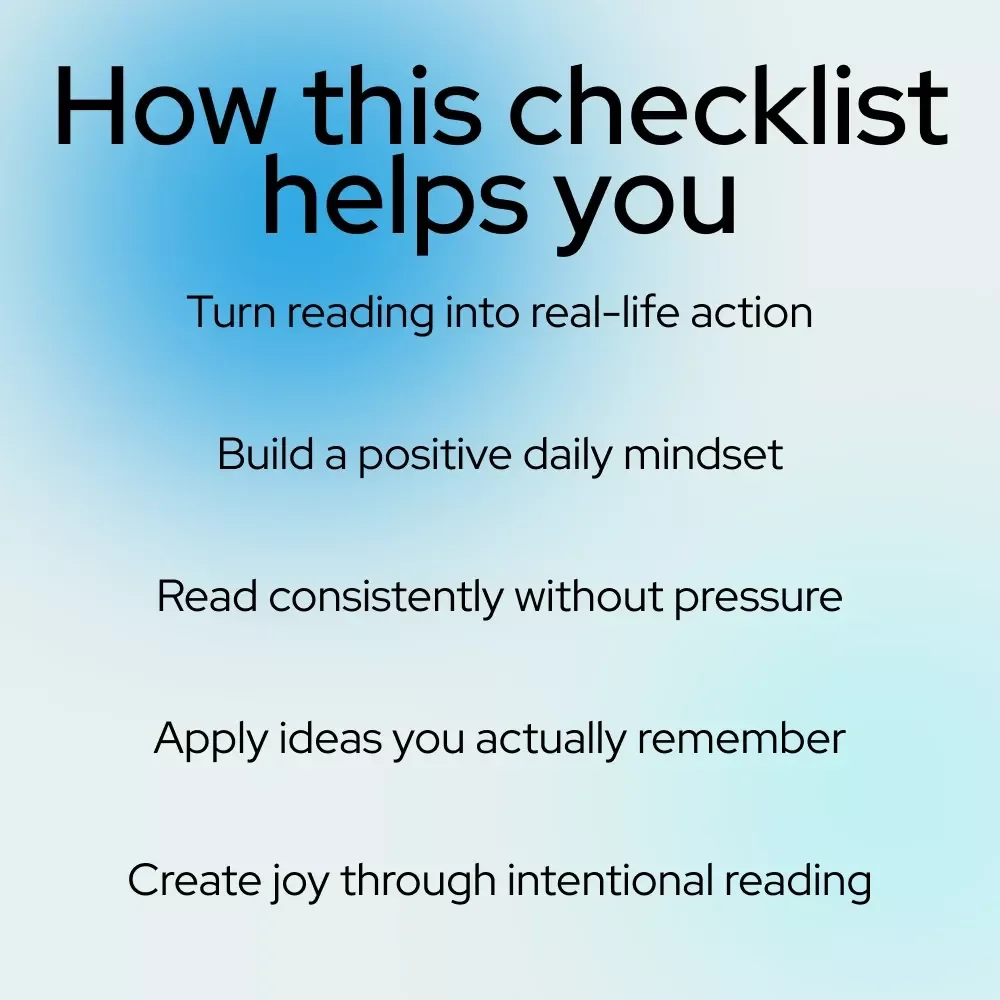 The Happy Reader's Checklist: 10 Uplifting Steps to Turn Pages into Positivity – Digital Reading Checklist, Positive Mindset Guide, Self-Help eBook Download