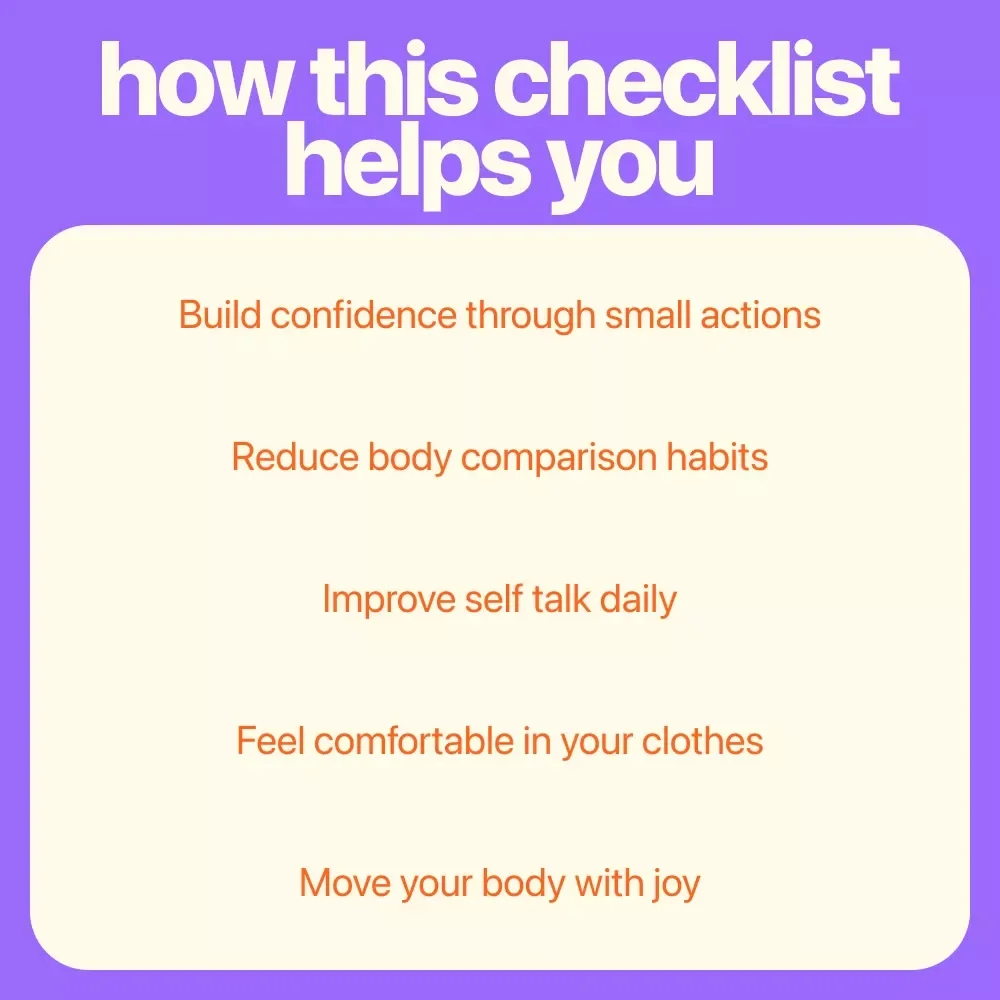 The “Own Your Reflection” Confidence Kickstart Checklist – How to Gain Confidence in Your Body | Body Image Self-Love Printable Checklist