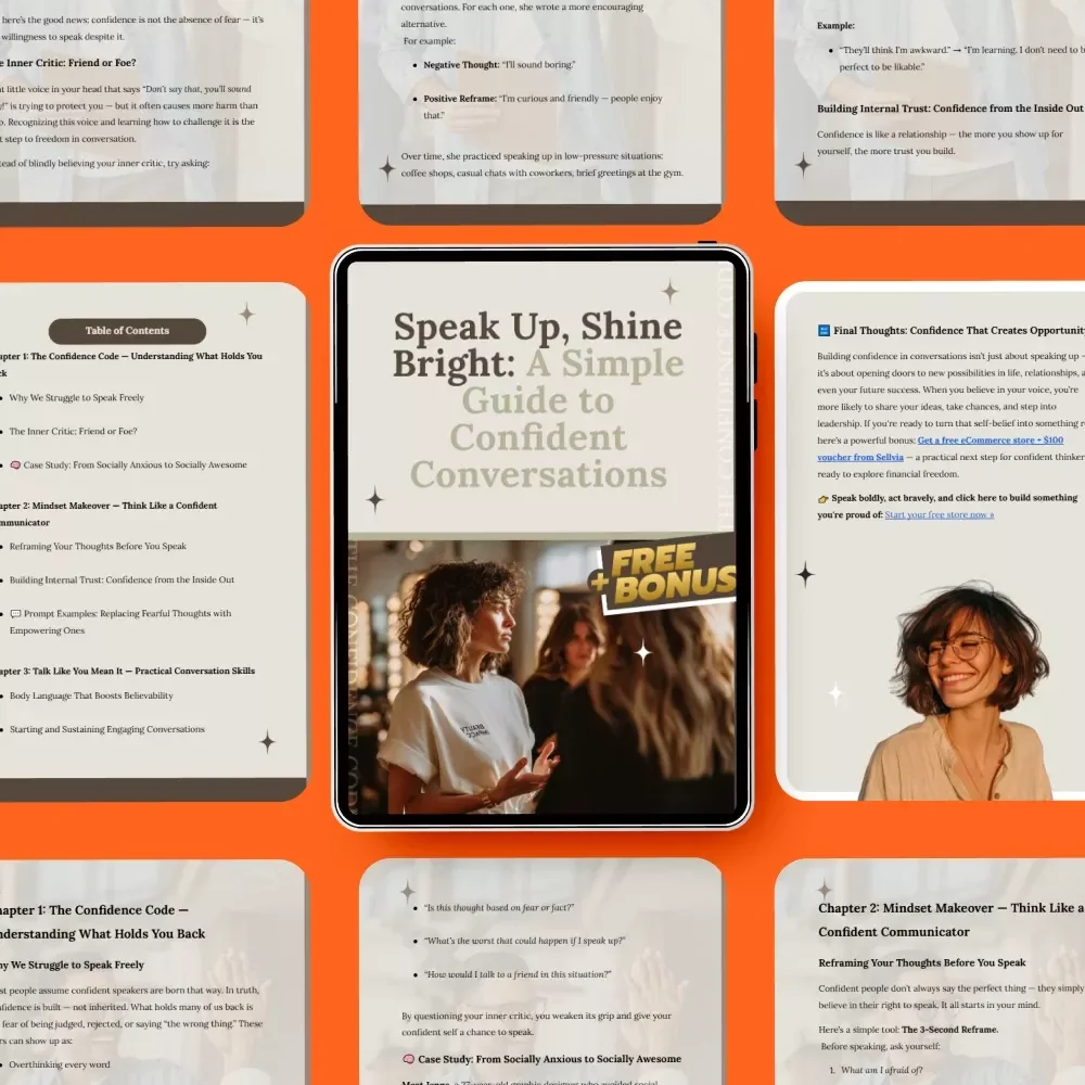 Speak Up, Shine Bright: A Simple Guide to Confident Conversations - Digital Download Guide on How to Be Confident in Talking with Others