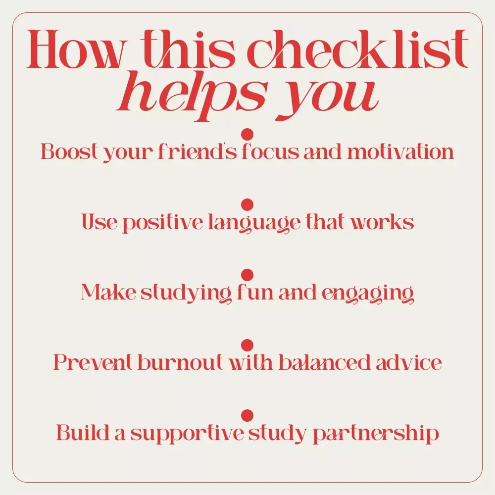 The Ultimate “Motivate Your Friend to Study” Checklist: Spark Their Success in 7 Simple Steps - Digital Download