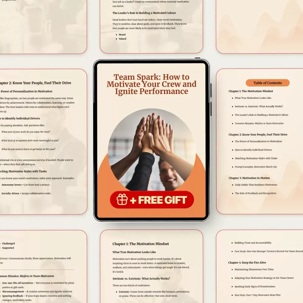 Team Spark: How to Motivate Your Crew and Ignite Performance | Leadership Motivation Guide for Managers, Team Leaders & Entrepreneurs | Digital Download eBook