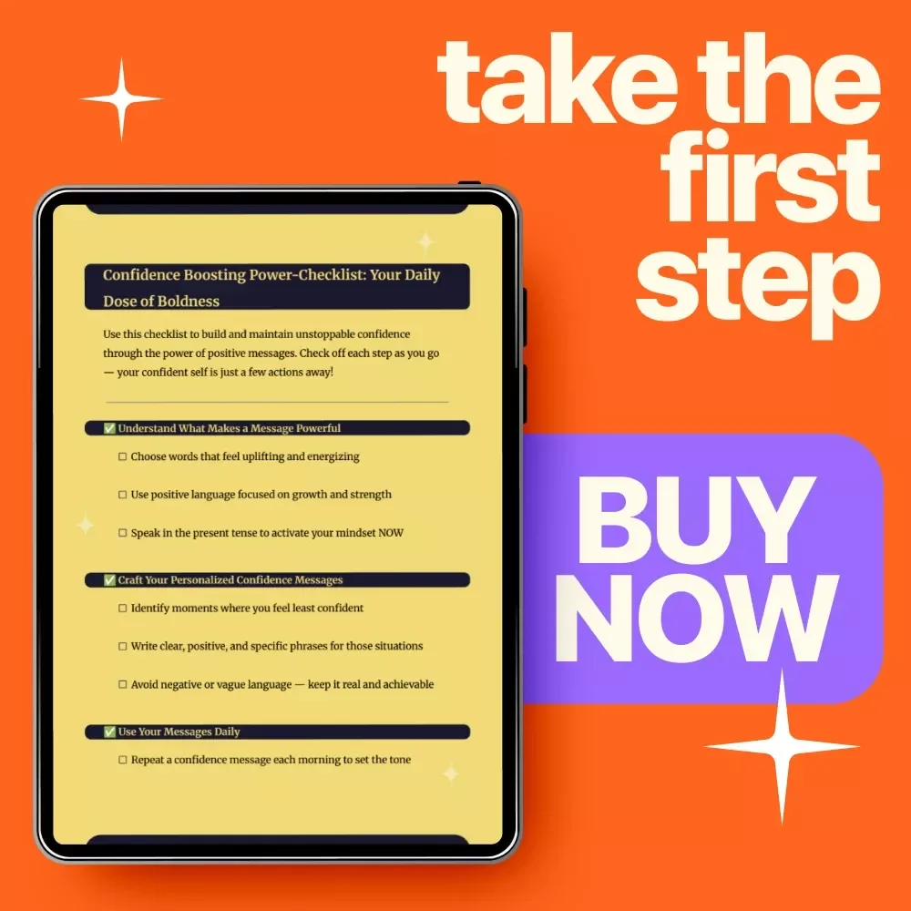 Confidence Boosting Power-Checklist: Your Daily Dose of Boldness | Digital Confidence Checklist, Positive Message to Boost Confidence, Daily Mindset & Self-Belief Guide