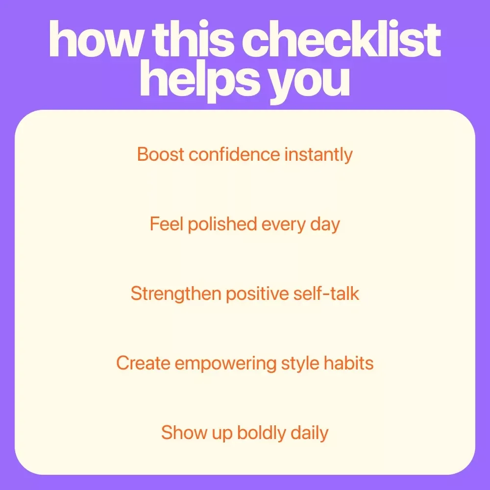 The “Own the Mirror” Confidence Checklist | Daily Guide on How to Be More Confident in Your Appearance | Printable Digital Checklist