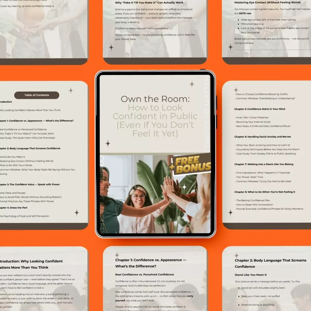 Own the Room: How to Look Confident in Public (Even If You Don’t Feel It Yet) - eBook Guide to Building Confidence in Public Spaces