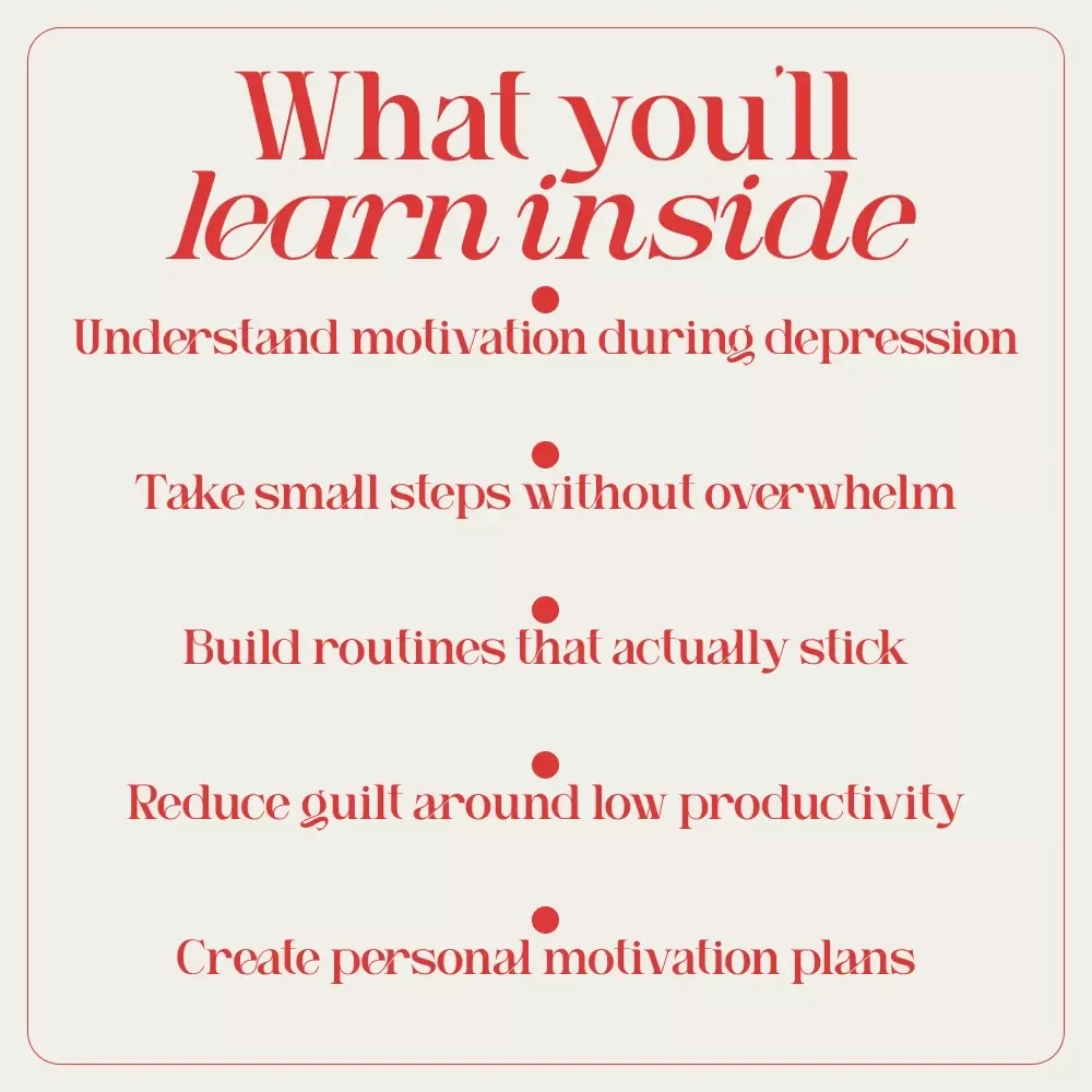 Rising Up: Finding Motivation When Depression Holds You Down | Mental Health Self Help Guide | Motivation & Depression eBook | Gentle Productivity & Healing Checklist