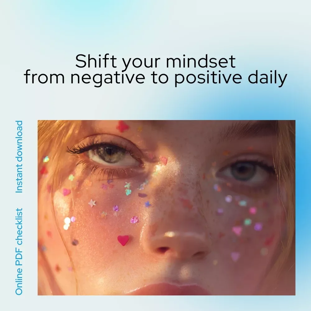 Flip the Switch Checklist: Your Step-by-Step Guide to Positive Thinking | How to Change Your Thought Process from Negative to Positive Daily Checklist