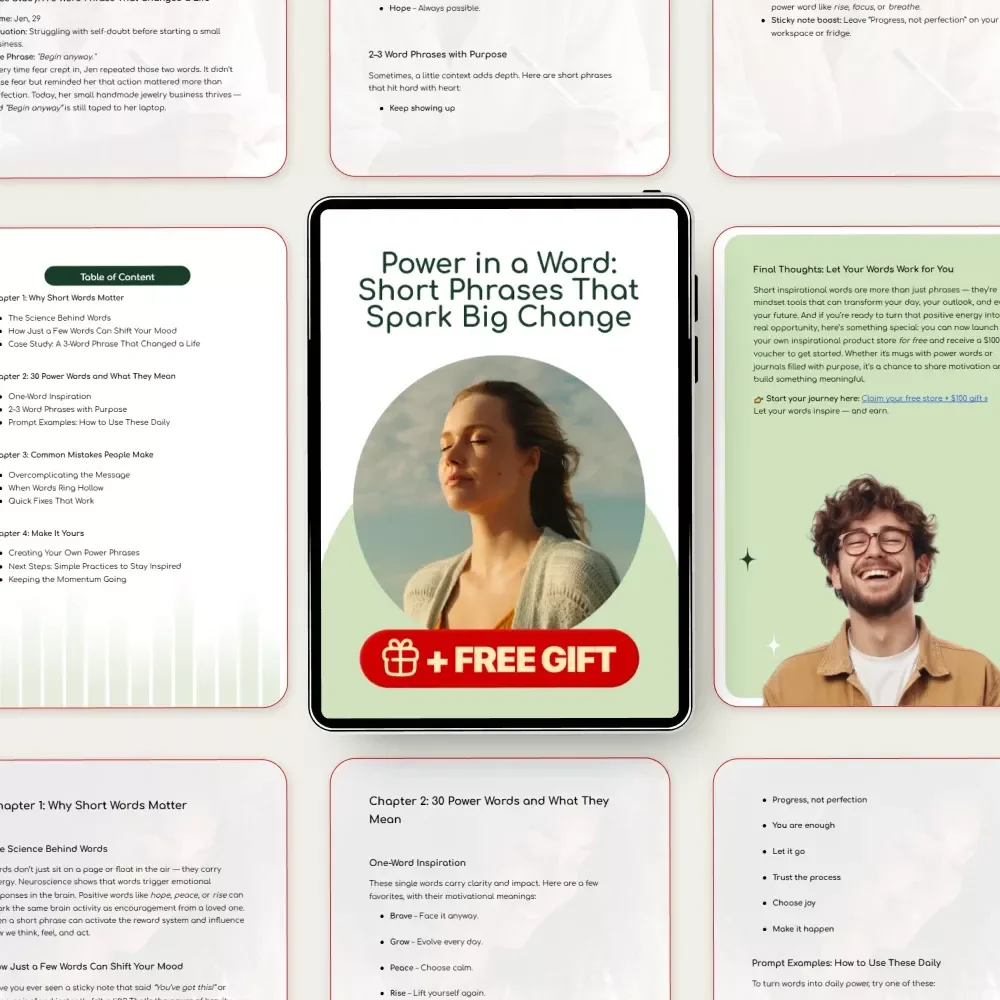Power in a Word: Short Phrases That Spark Big Change – Guide to Inspirational Words for Positive Transformation