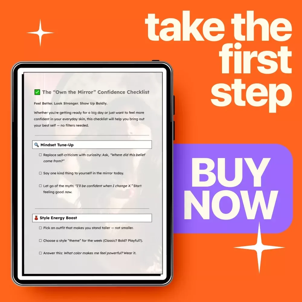 The “Own the Mirror” Confidence Checklist | Daily Guide on How to Be More Confident in Your Appearance | Printable Digital Checklist