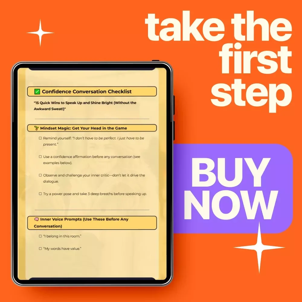 Confidence Conversation Checklist | Simple Guide for How to Be More Confident When Talking to Someone | Digital Confidence Checklist Download