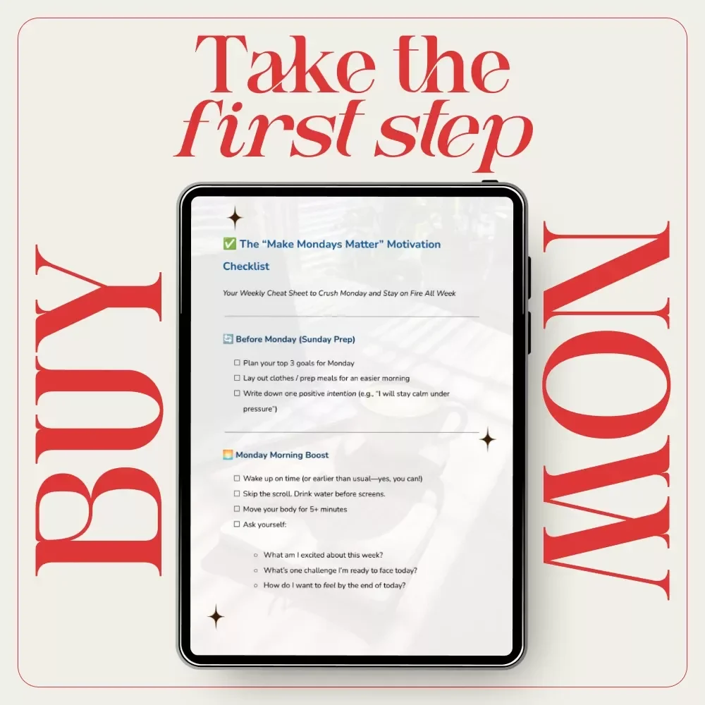 The “Make Mondays Matter” Motivation Checklist - Digital Download for Monday Motivation and Work Productivity
