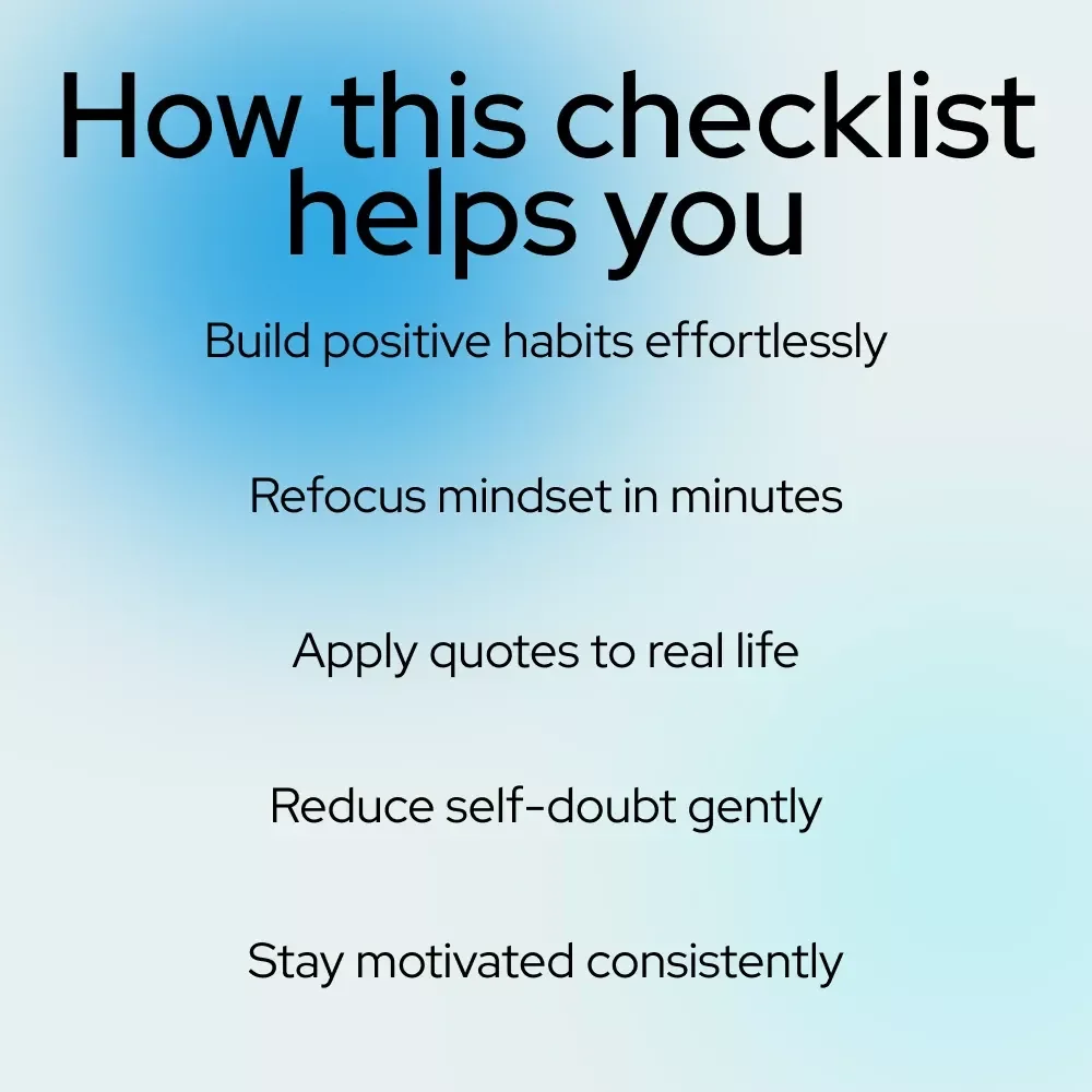 Power-Up Positivity: Your Attitude Activation Checklist | Daily Motivation Reset with power of positive attitude quotes | Printable Digital Download