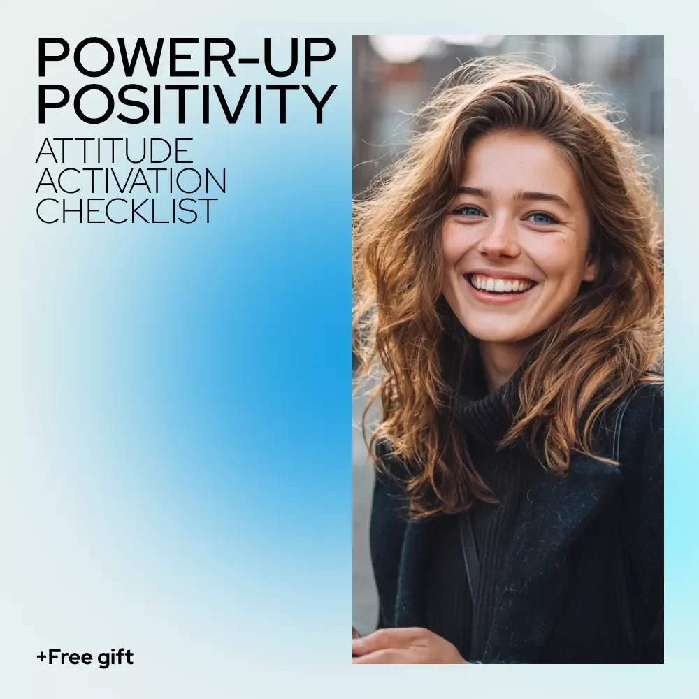Power-Up Positivity: Your Attitude Activation Checklist | Daily Motivation Reset with power of positive attitude quotes | Printable Digital Download