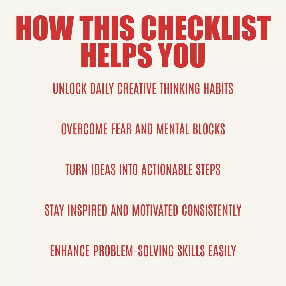 The Ultimate Creative Success Checklist: Spark Ideas, Solve Problems, Win Big! – Creative Thinking Strategies for Success Digital Download