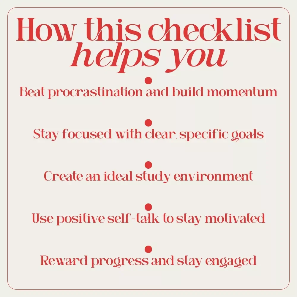 The Study Motivation Power-Up Checklist: Boost Your Focus and Study Efficiency