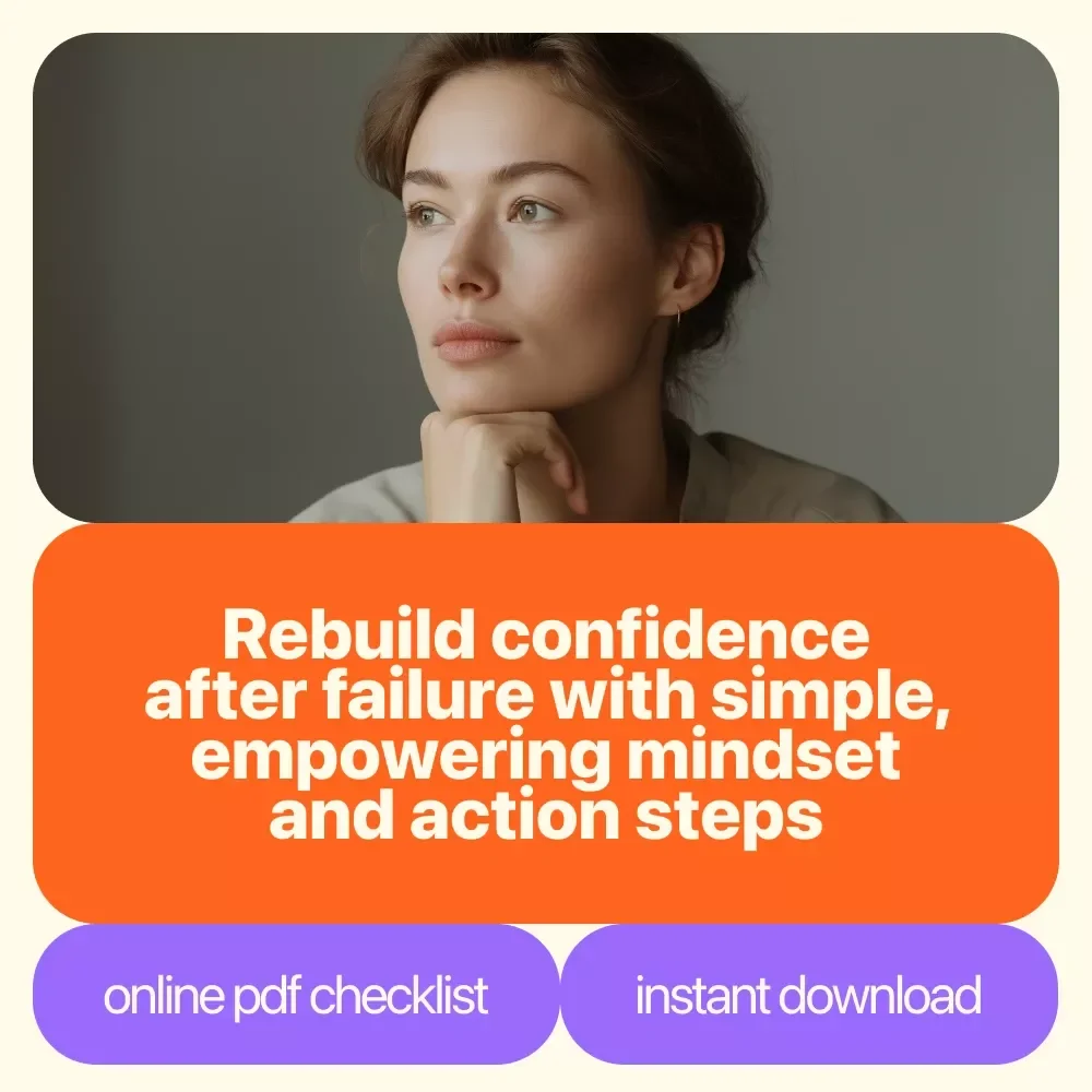 Confidence Comeback Checklist: Bounce Back Stronger, One Step at a Time | How to Gain Confidence After Failure Printable Guide