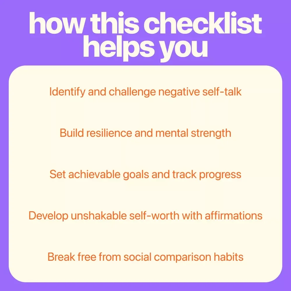 Confidence Kickstart: Your Ultimate Checklist to Overcome Low Self-Esteem & Inferiority