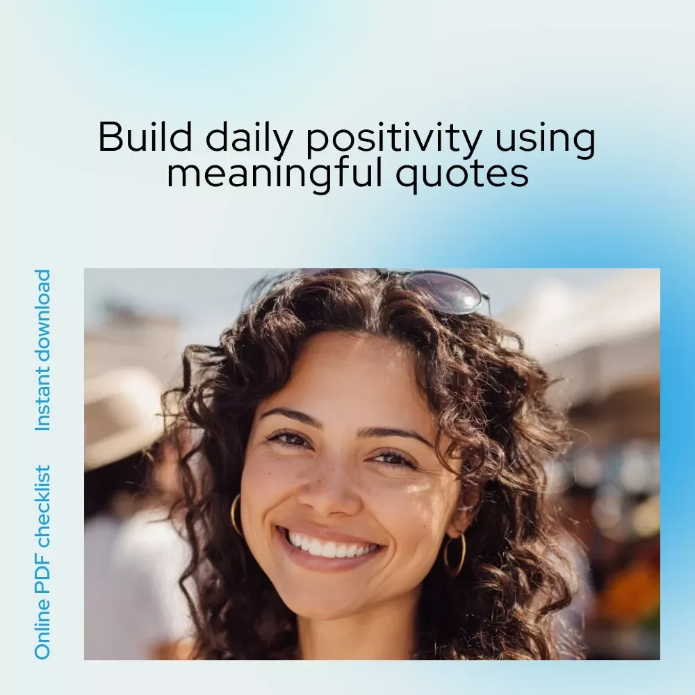 Checklist: Tiny Sparks for a Big Positive Attitude — Your Daily Boost Plan | Digital Checklist with Small Quotes on Positive Attitude for Mindset & Motivation