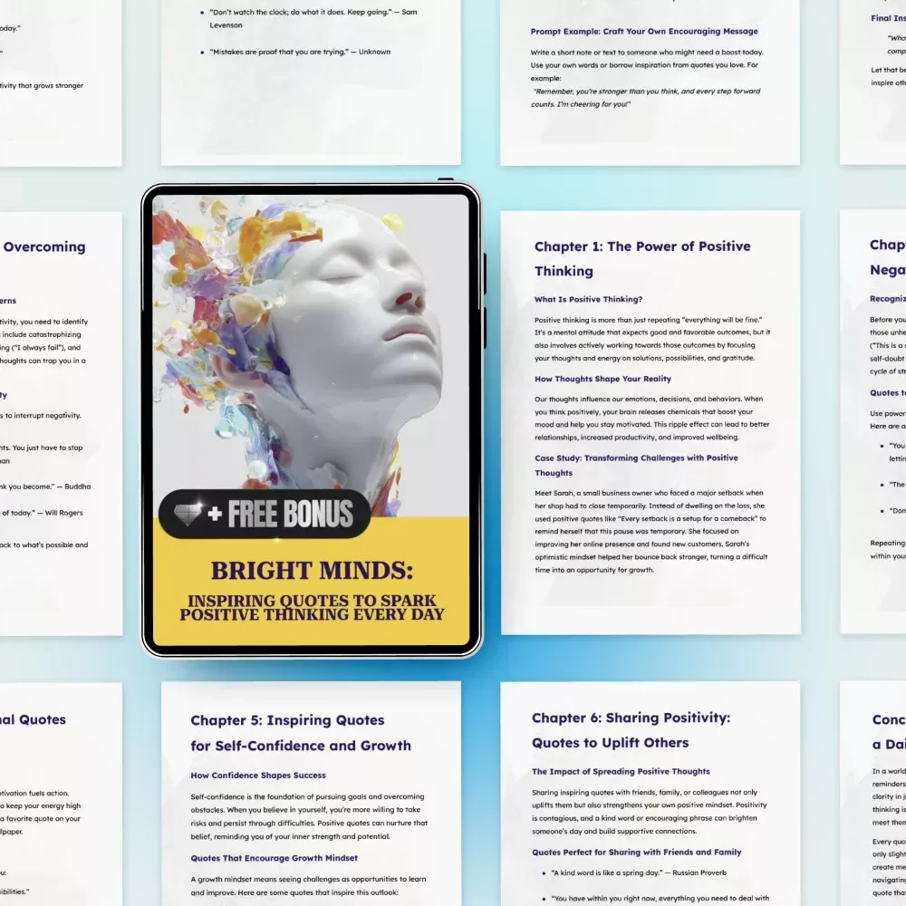 Bright Minds: Inspiring Quotes to Spark Positive Thinking Every Day | Ebook of Inspiring and Positive Thinking Quotes for Mindset, Motivation & Daily Confidence