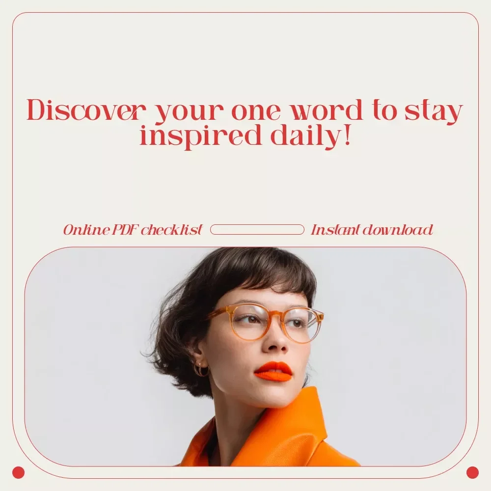 Your Ultimate One Word Motivation Checklist: Simple Steps to Stay Inspired Every Day | Digital Download