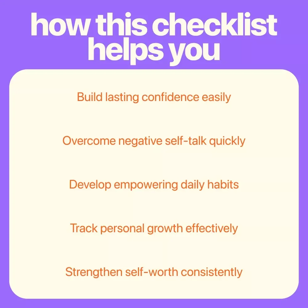 Your Confidence Boost Checklist: Simple Steps to Stronger Self-Esteem – How to Improve Self Esteem in Adults Guide