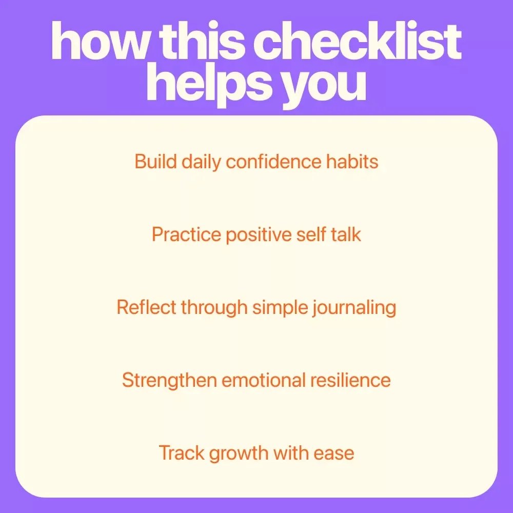 Shine From Within: Self-Esteem Boosting Checklist for Youth | Printable Confidence Builder | Self Esteem Therapy Activities for Youth