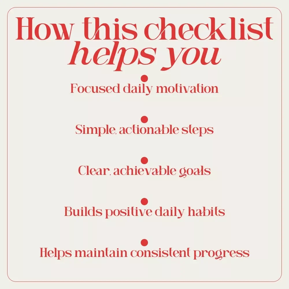 Your Ultimate One Word Motivation Checklist: Simple Steps to Stay Inspired Every Day | Digital Download