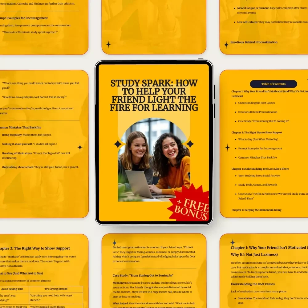 Study Spark: How to Help Your Friend Light the Fire for Learning - Motivational eBook and Guide for Study Support