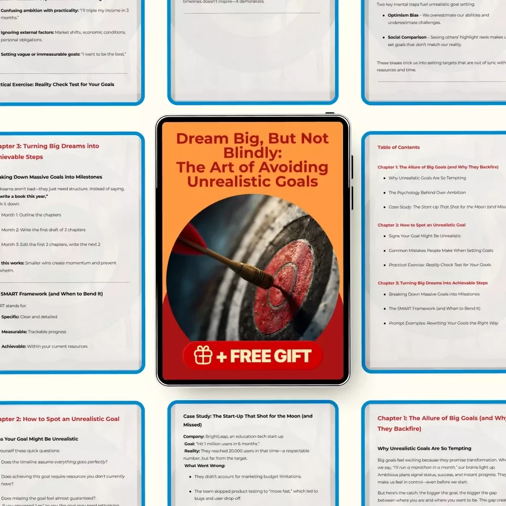 Dream Big, But Not Blindly: The Art of Avoiding Unrealistic Goals | Goal Setting Guide, Personal Development eBook, Productivity & Self-Improvement Digital Download