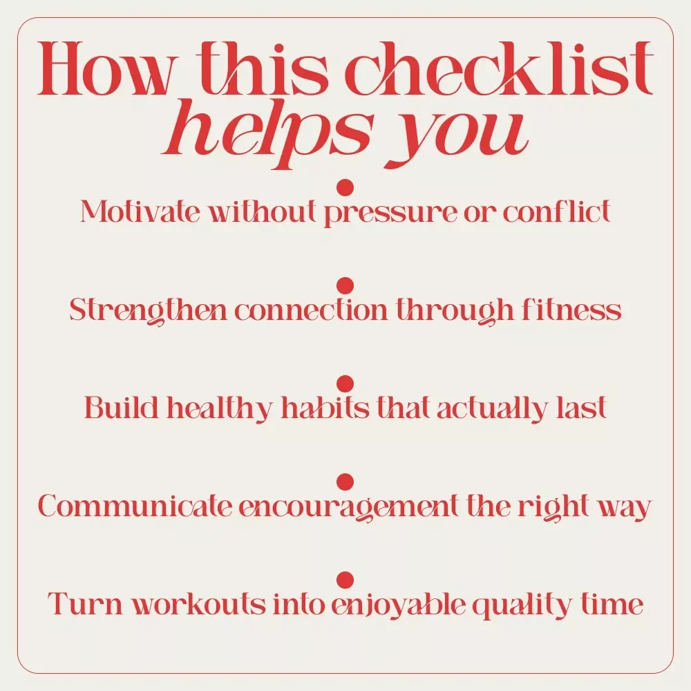Checklist: Spark Her Fitness Journey — Easy Steps to Motivate Your Wife to Workout | Relationship Fitness Guide, Couples Wellness Checklist, Supportive Motivation Digital Download