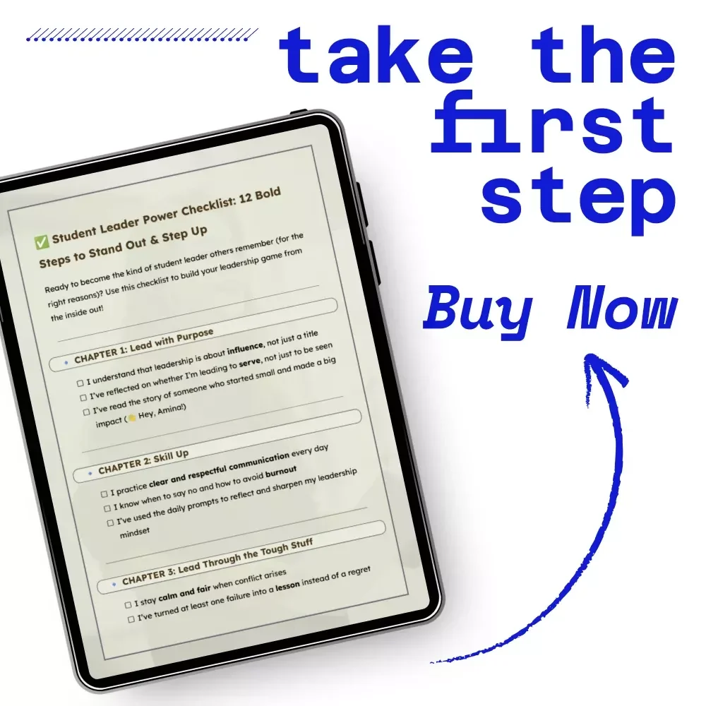 Student Leader Power Checklist: 12 Bold Steps to Stand Out & Step Up | How to Be an Effective Student Leader Digital Checklist